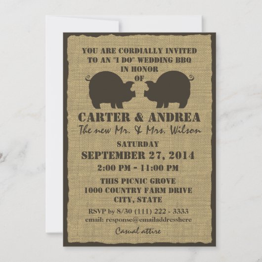 GRILLEN Wedding Reception Einladung (Vorderseite)