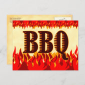 GRILLEN Western Flames Custom Einladung Postcard (Vorne/Hinten)