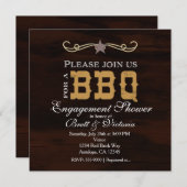 GRILLEN Western Wood Verlobung Paare Dusche Party Einladung (Vorne/Hinten)