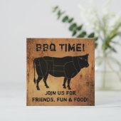 GRILLEN Zeit! Einladung (Stehend Vorderseite)