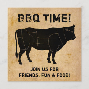 GRILLEN Zeit! (Papiergrund) Einladung
