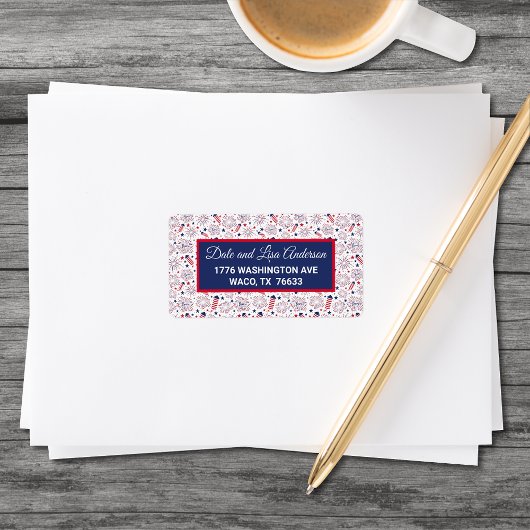 GRILLEN zum amerikanische Unabhängigkeitstag Unabh Adressaufkleber