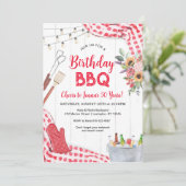 Grillen zum Geburtstag Einladung (Stehend Vorderseite)