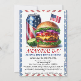 Grillen zum Gedenktag - Patriotischer Hinterhof Einladung