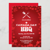 Grillen zum kanadischen Tag - Einladung (Vorne/Hinten)
