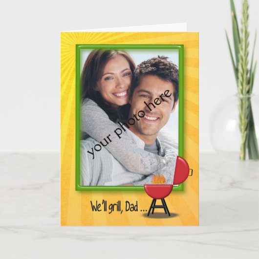 Grillen zum Vater am Geburtstag Karte (Vorderseite)