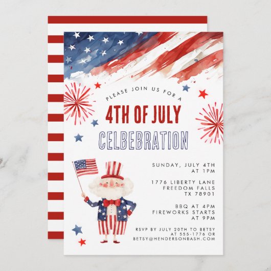 Grillen zur Einladung des Amerikanischen Unabhängi (Vorne/Hinten)