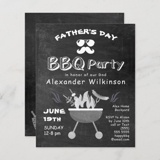 GRILLEN zur Einladung des Vatertages (Vorne/Hinten)