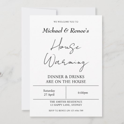 GRILLEN zur Erwärmung im Minimalistischen Haus Pa Einladung (Vorderseite)