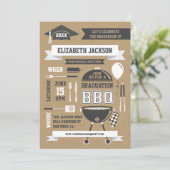 Grillen zur rustikalen Gradation Einladung (Stehend Vorderseite)