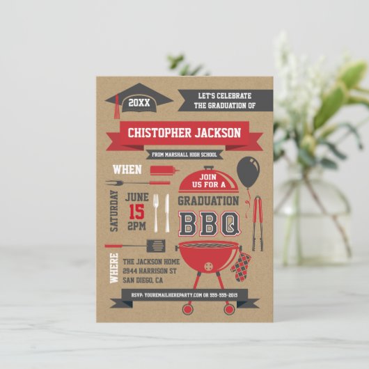 Grillen zur rustikalen Gradation - Einladung II (Stehend Vorderseite)