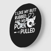 Grillende GRILLEN wie Hintern-Rubbelschweine gepan Große Wanduhr (Winkel)