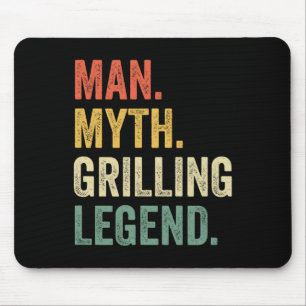 Grillender BBQ lustiger Mann Mythos Grill-Legende  Mousepad