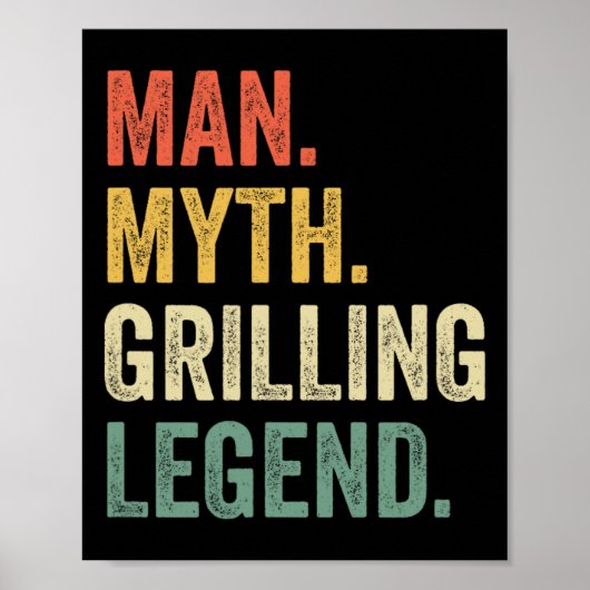 Grillender BBQ Lustiger Mann Mythos Grill-Legende  Poster (Vorne)