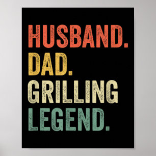 Grillender BBQ-Vater Lustiger Ehemann Grill-Vater  Poster