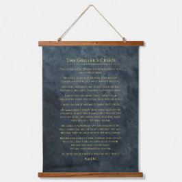 "Griller's Creed" Wandteppich Mit Holzrahmen