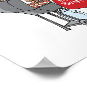 Grillfleisch essen BBQ-Schweine Poster (Ecke)