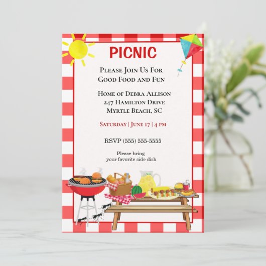 Grillgrill Einladung (Stehend Vorderseite)