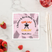 Grillin&chillin Baby q Gingham baby shower  Serviette (Beispiel)