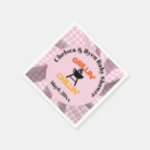 Grillin&chillin Baby q Gingham baby shower  Serviette (Ecke)