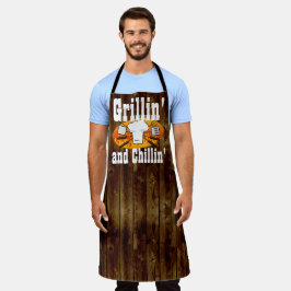 Grillin Chillin Funny Men's GRILLEN Cooking Koch S Schürze