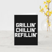Grillin, Chillin, Refillin - Funny Barbecue Grilli Karte (Gelbe Blume)
