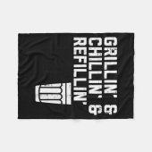 Grillin Chillin Refillin Funny Bbq Grill Drinking  Fleecedecke (Vorderseite (Horizontal))