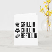 Grillin Chillin Refillin Funny Byrbecue Grillen Gr Karte (Gelbe Blume)
