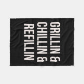 Grillin Chillin und Refillin Vater Grillen Cook Fu Fleecedecke (Vorderseite (Horizontal))