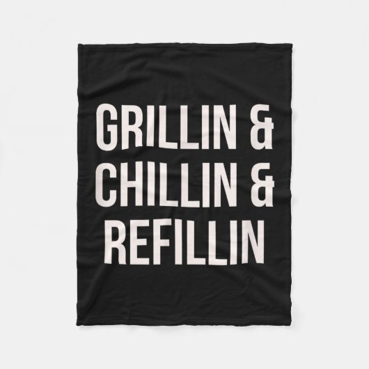 Grillin Chillin und Refillin Vater Grillen Cook Fu Fleecedecke (Vorderseite)