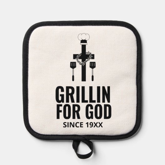 Grillin für den Gott-Pot-Holder Topflappen (Vorderseite)