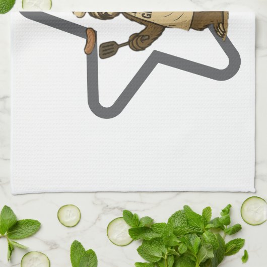 Grillin' Sloth Star Geschirrtuch (Gefaltet)