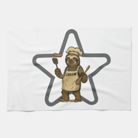 Grillin' Sloth Star Geschirrtuch (Horizontal)