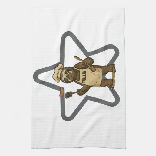 Grillin' Sloth Star Geschirrtuch (Vertikal)