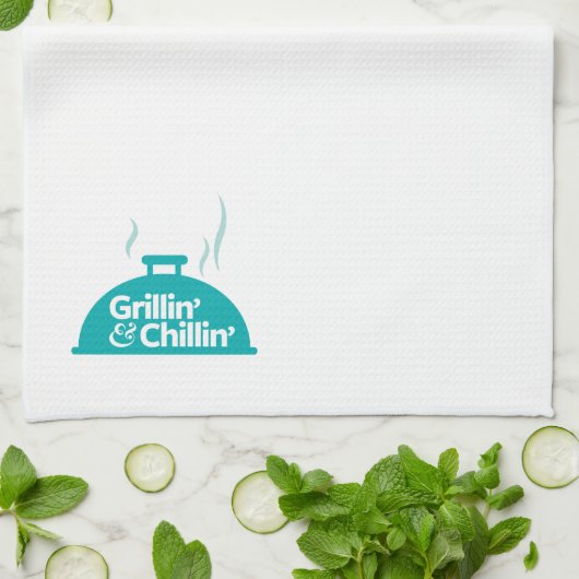 Grillin u. Chillin Geschirrtuch (Gefaltet)