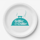 Grillin u. Chillin Pappteller (Vorderseite)
