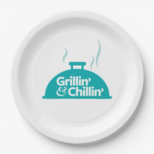 Grillin u. Chillin Pappteller (Vorderseite)