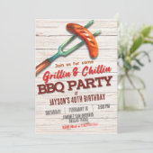 Grillin und Chillin - Barbeque Einladung (Stehend Vorderseite)