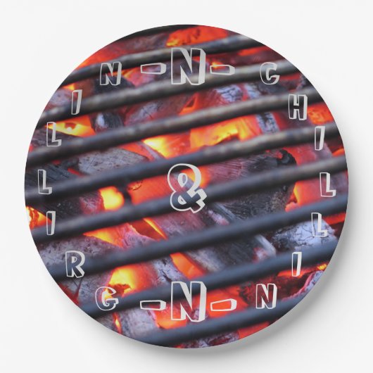 Grillin und Chillin PapierTeller (Vorderseite)