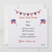 Grillin' und Chillin' Patriotic Einladung (Rückseite)