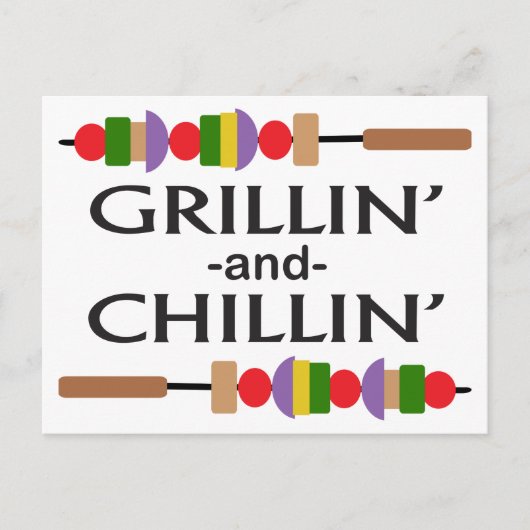 Grillin und Chillin Postkarte (Vorderseite)