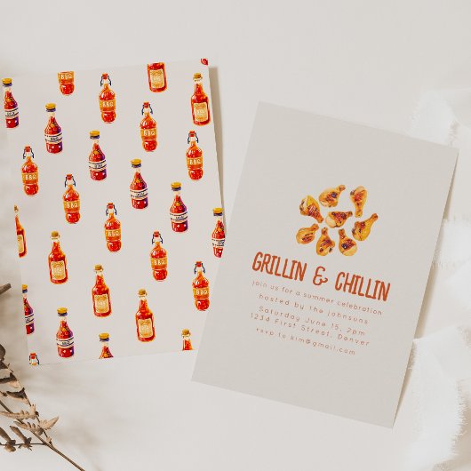 Grillin und Chilling Summer Backyard GRILLEN Einladung