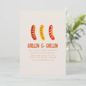 Grillin und Chilling Summer Backyard GRILLEN Einladung (Stehend Vorderseite)