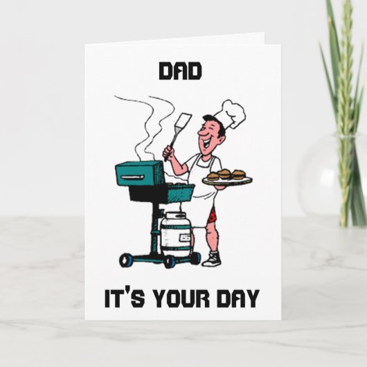 "GRILLIN" VATER FÜR SEINEN *GEBURTSTAG* ODER *VATE KARTE (Vorderseite)
