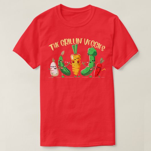 Grillin Veggies Funny Vegetables T-Shirt (Design vorne)