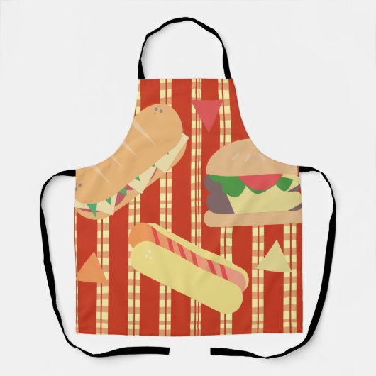 Grilling Party Hamburger Hotdog Sub Birthday Party Schürze (Vorderseite)