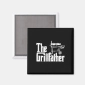 Grilling Smoker And Grill Chef Grillfather Grilled Magnet (Vorderseite/Rückseite)