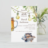 Grilling Surprise 40th Birthday Party Einladung (Stehend Vorderseite)