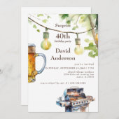 Grilling Surprise 40th Birthday Party Einladung (Vorne/Hinten)