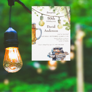 Grilling Surprise 50th Birthday Party Einladung